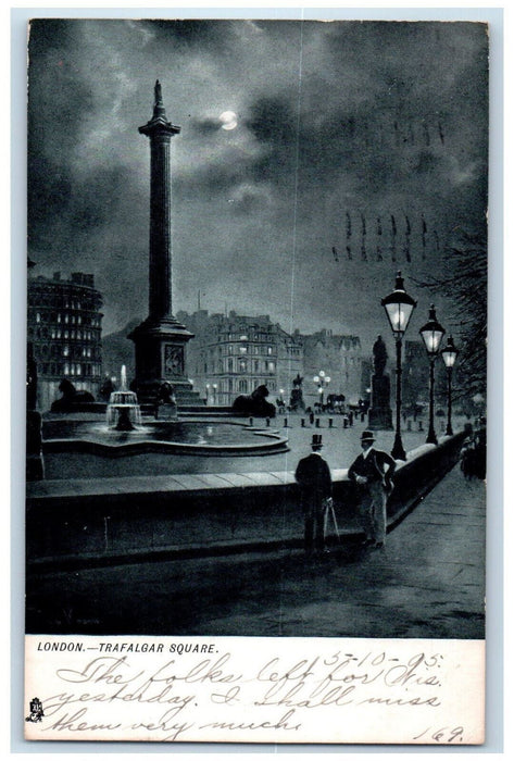 1905 London Trafalgar Square England Raphotype Tuck Art Antique Postcard