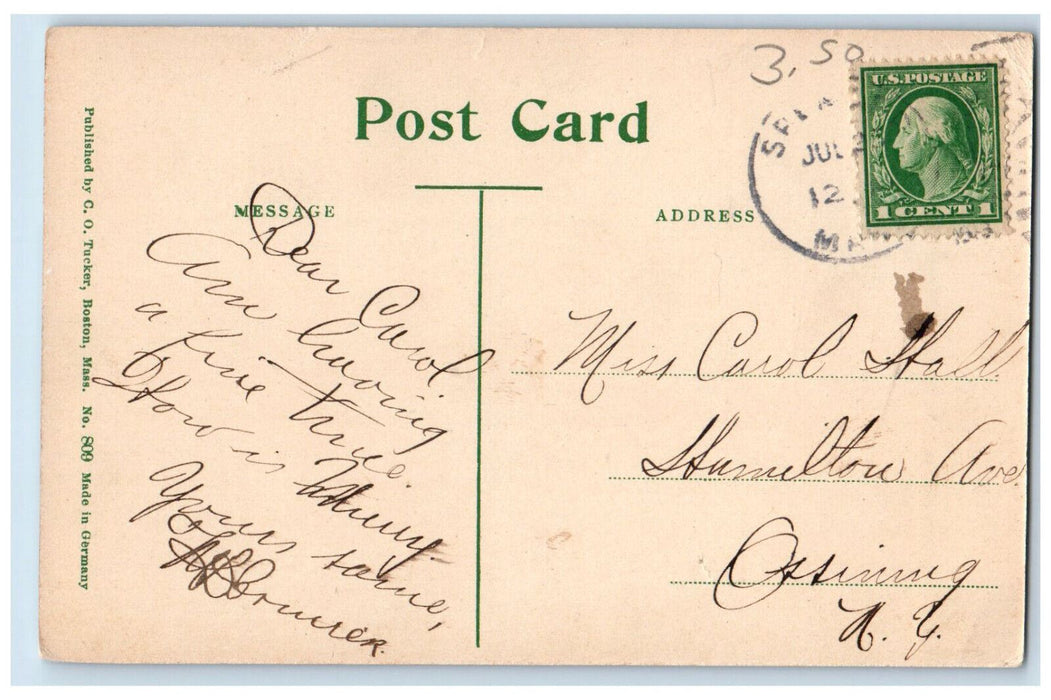 c1910 Richard Sugden Library Spencer Massachusetts MA Antique Posted Postcard