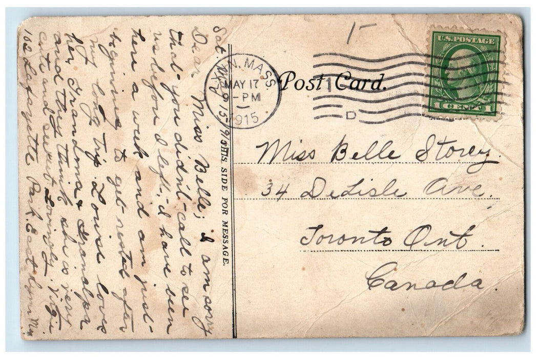 1915 Surf Off The Boulevard Swampscott Massachusetts MA Antique Postcard
