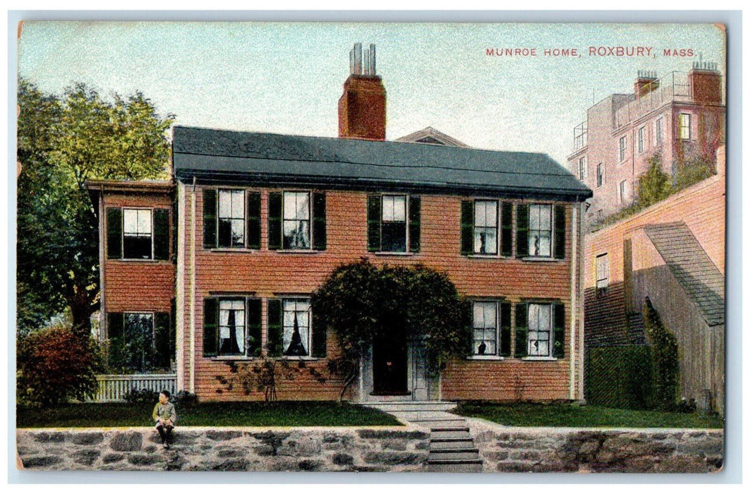 c1905 Munroe Home Roxbury Massachusetts MA Antique Unposted Postcard