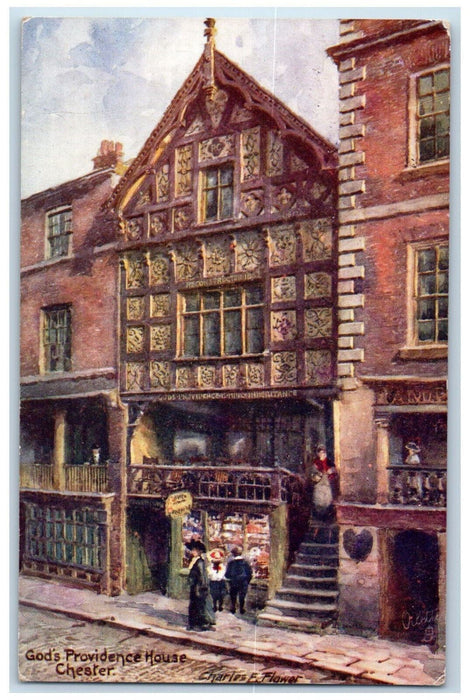 1912 God's Providence House Chester England Oilette Tuck Art Antique Postcard