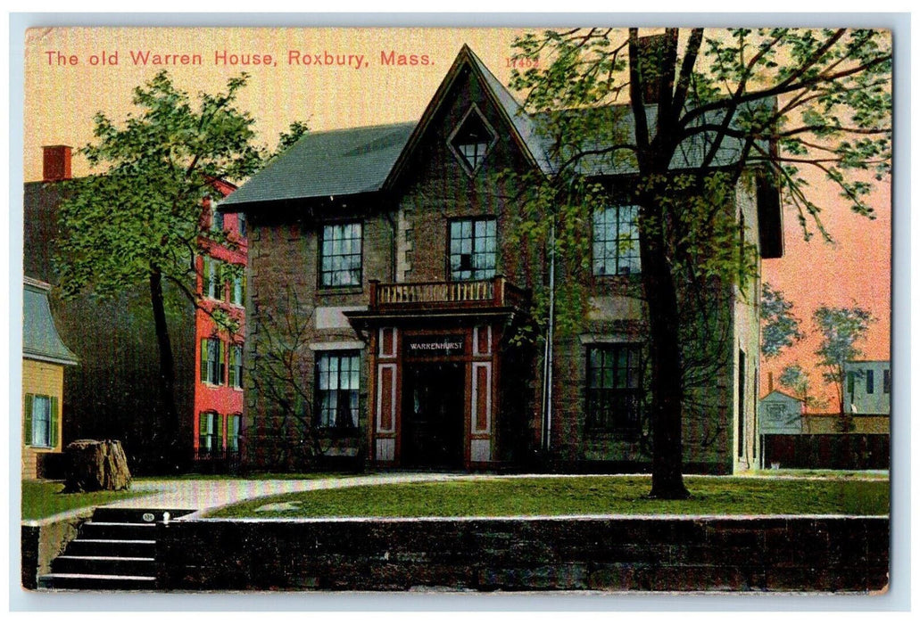 c1910 The Old Warren Roxbury Massachusetts MA Antique Unposted Postcard