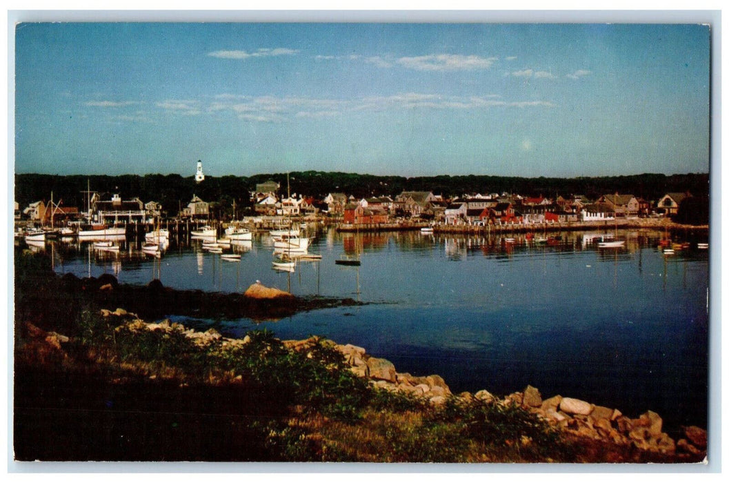 c1950s Yacht Boat Rockport From The Headlands Rockport Massachusetts MA Postcard