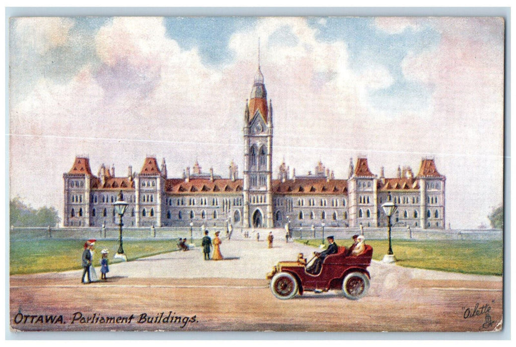 c1930's The Parliament Buildings Ottawa Canada Oilette Tuck Art Vintage Postcard