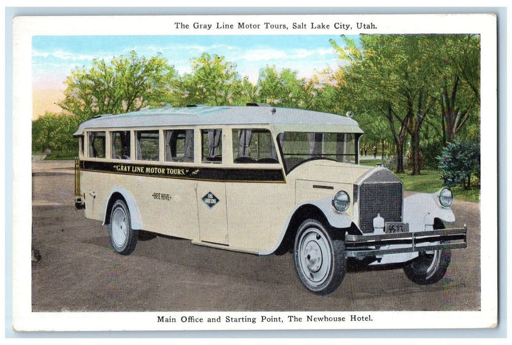 c1920's Vehicle The Gray Line Motor Tours Salt Lake City Utah UT Postcard