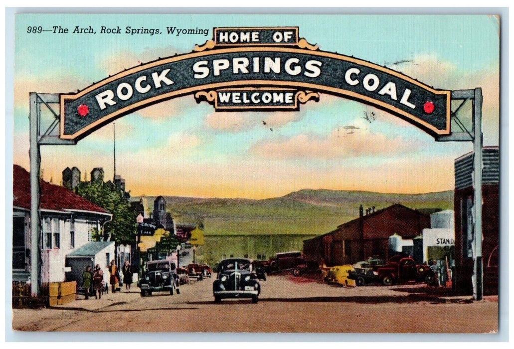 1952 Home of Rock Springs Coal Arch Rock Springs Wyoming WY Postcard