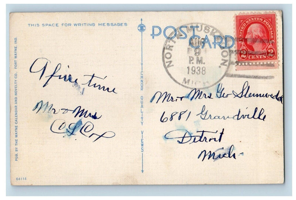 1938 Blodgett Hospital Building Grand Rapids Michigan MI Posted Vintage Postcard