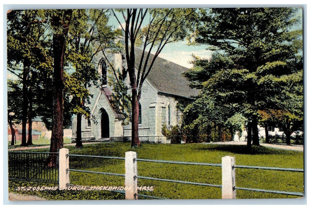 1914 St. Joseph's Church Exterior Stockbridge Massachusetts MA Posted Postcard