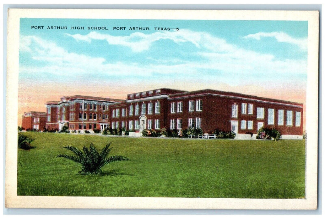 c1920's Fort Arthur High School Fort Arthur Texas TX Antique Unposted Postcard