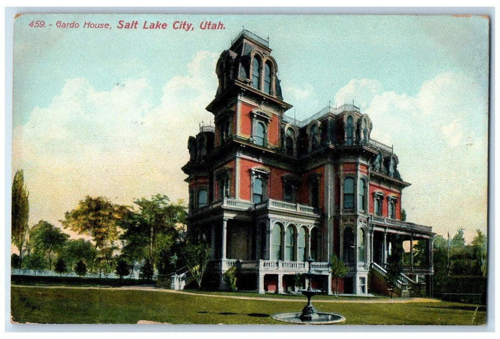 c1910 Gardo House Fountain Salt Lake City Utah UT Antique Posted Postcard