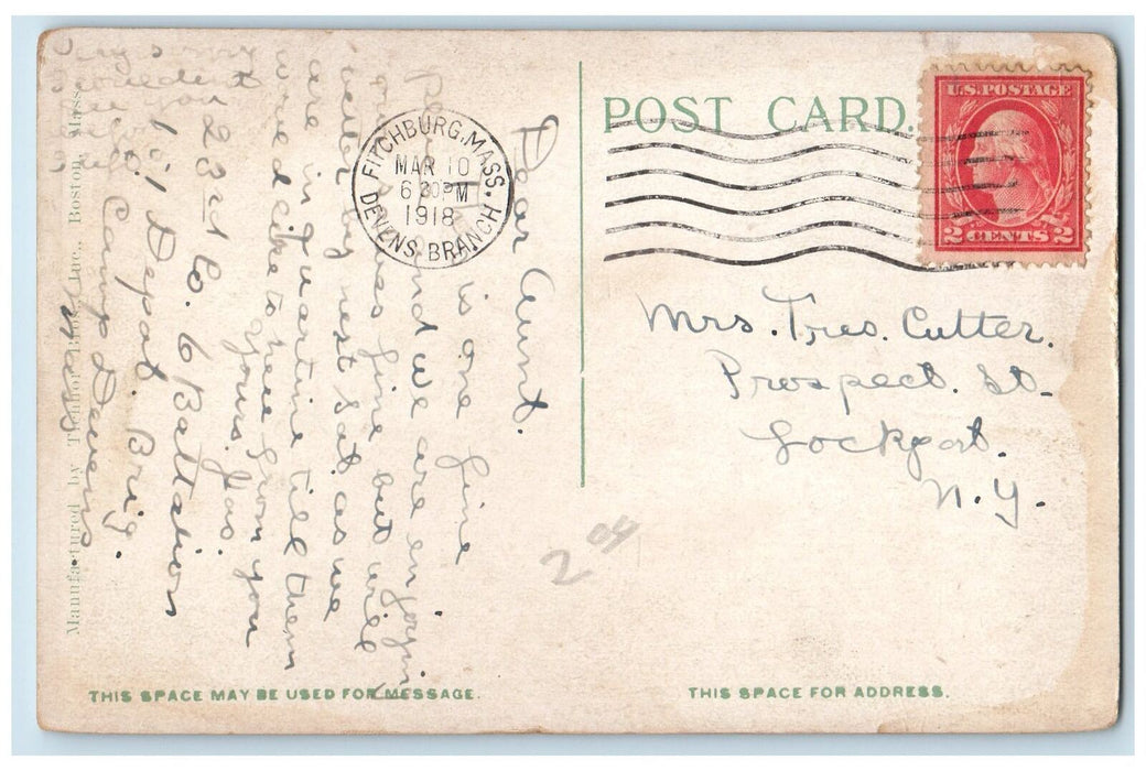 1918 Central Restaurant Camp Devens Scene Ayer Massachusetts MA Posted Postcard