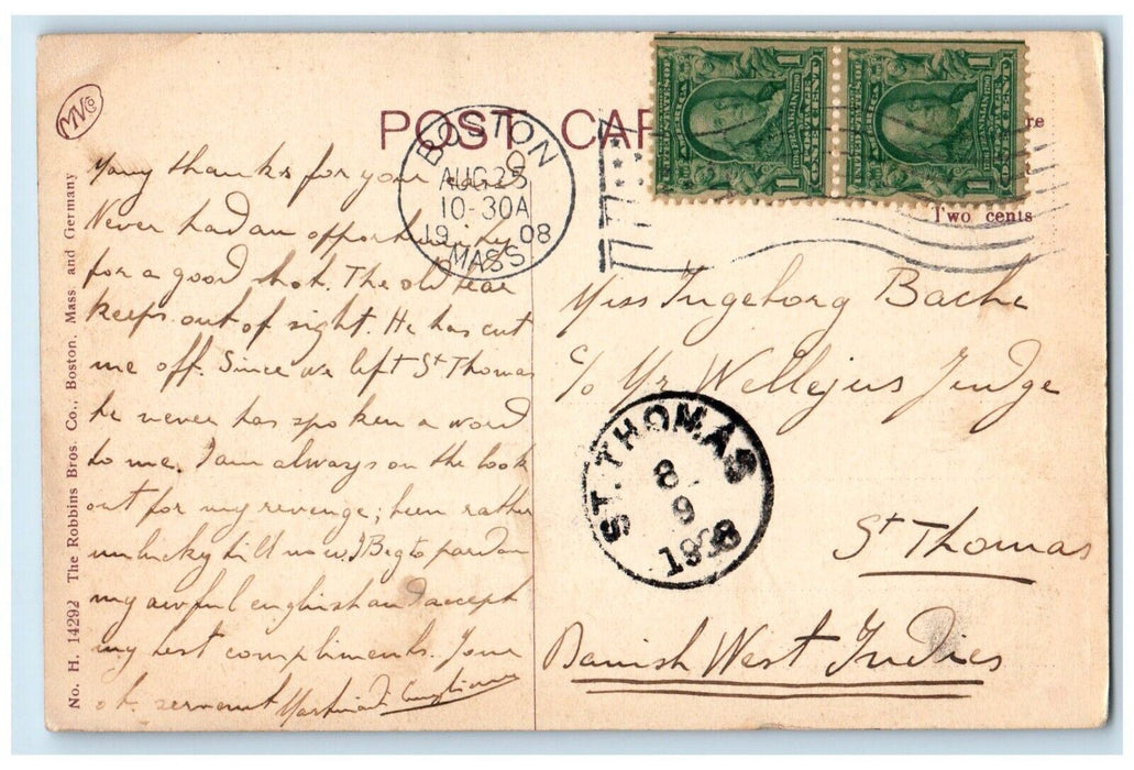 1908 Panorama Nantasket Beach Winter Exterior Sea Boston Massachusetts Postcard