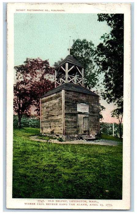 Old Belfry Where Paul Revere Rang The Alarm Lexington Massachusetts MA Postcard