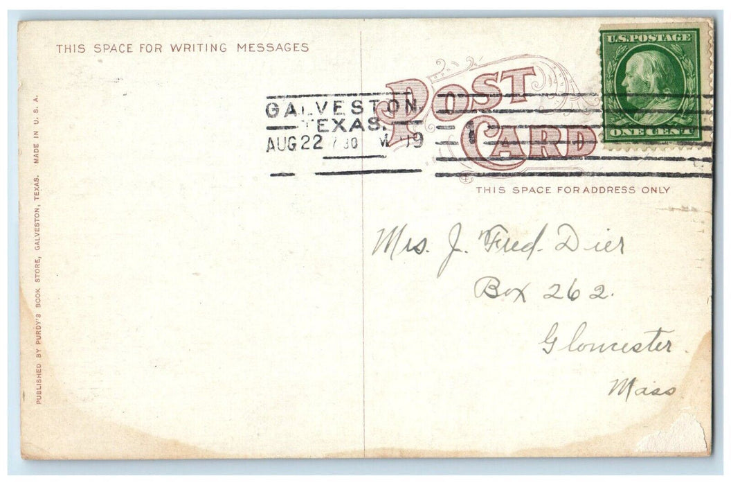 1909 Unloading Banana Steamer Exterior Market Carriage Galveston Texas Postcard