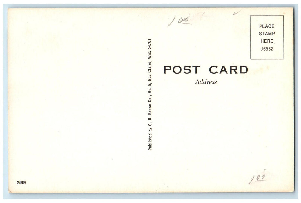 c1950 Black River Falls Lake Scene View Boating Forest Wisconsin WI Postcard