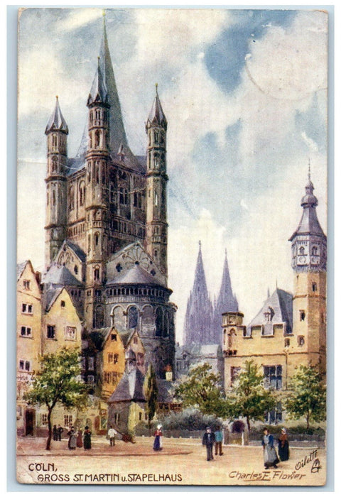 c1910 Coln Gross St. Martin U.Stapelhaus Germany Oilette Tuck Art Postcard