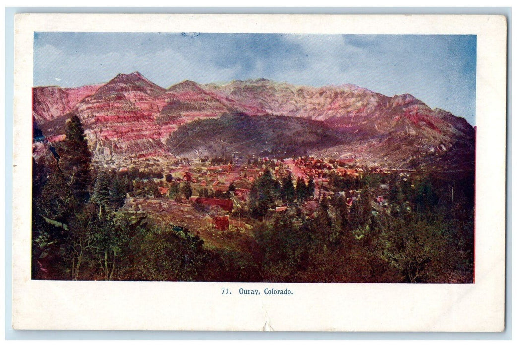 c1960's Aerial View Of Mountains From Ouray Colorado Unposted Embossed Postcard