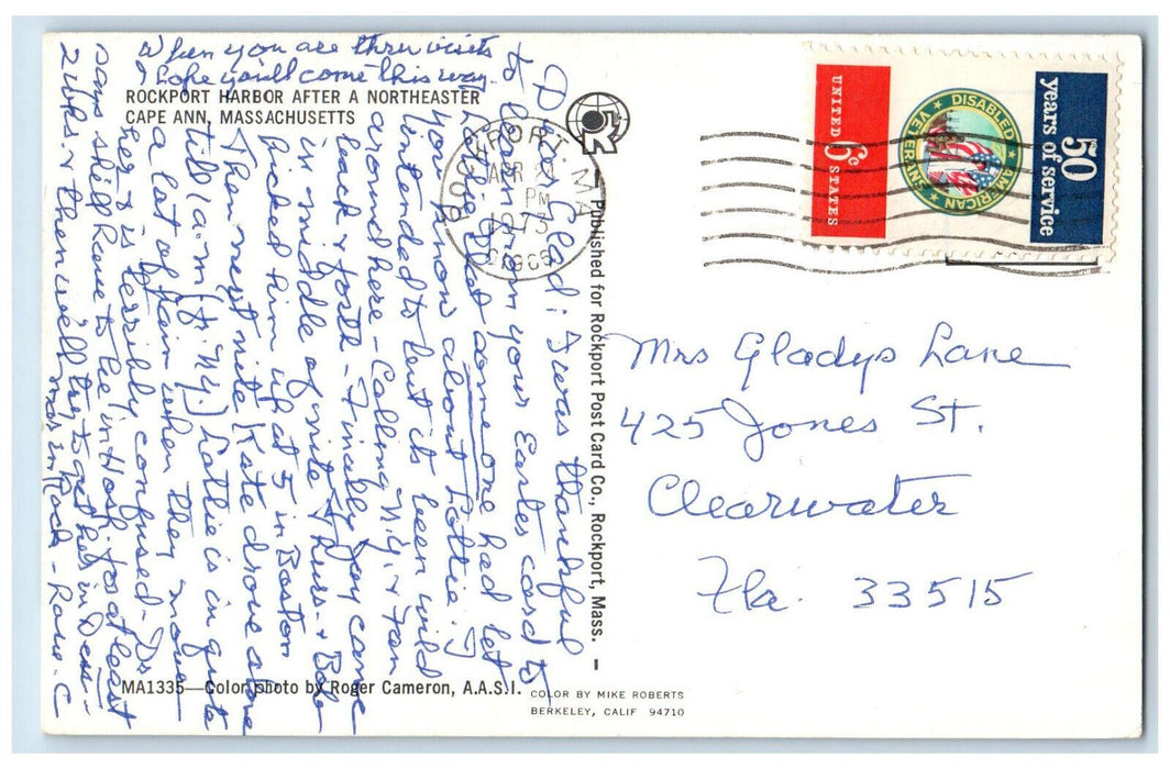 1973 Rockport Harbor After A Northeaster Cape Ann Rockport MA Postcard