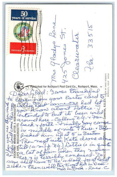 1973 Rockport Harbor After A Northeaster Cape Ann Rockport MA Postcard