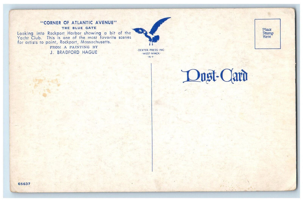 c1950's Corner of Atlantic Avenue Blue Gate Rockport Massachusetts MA Postcard