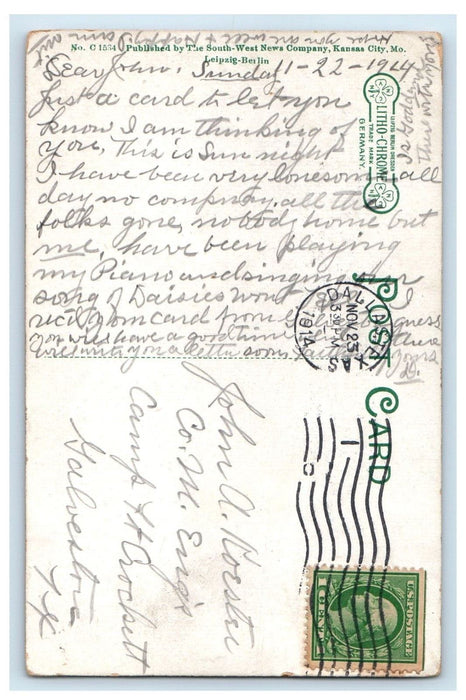 1914 Wheelers Park Entrance Dirt Road Oklahoma City Oklahoma OK Antique Postcard