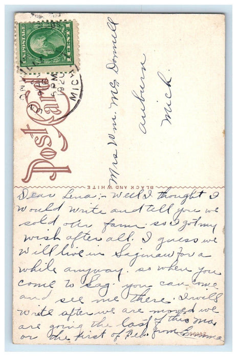 1920 Sebewaing High School Building Sebewaing Michigan MI Vintage Postcard