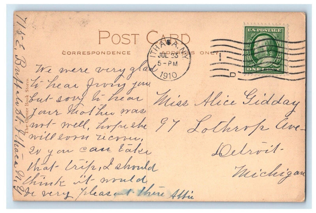 1910 West Front Morrill McGraw & White Halls Cornell University Campus Postcard