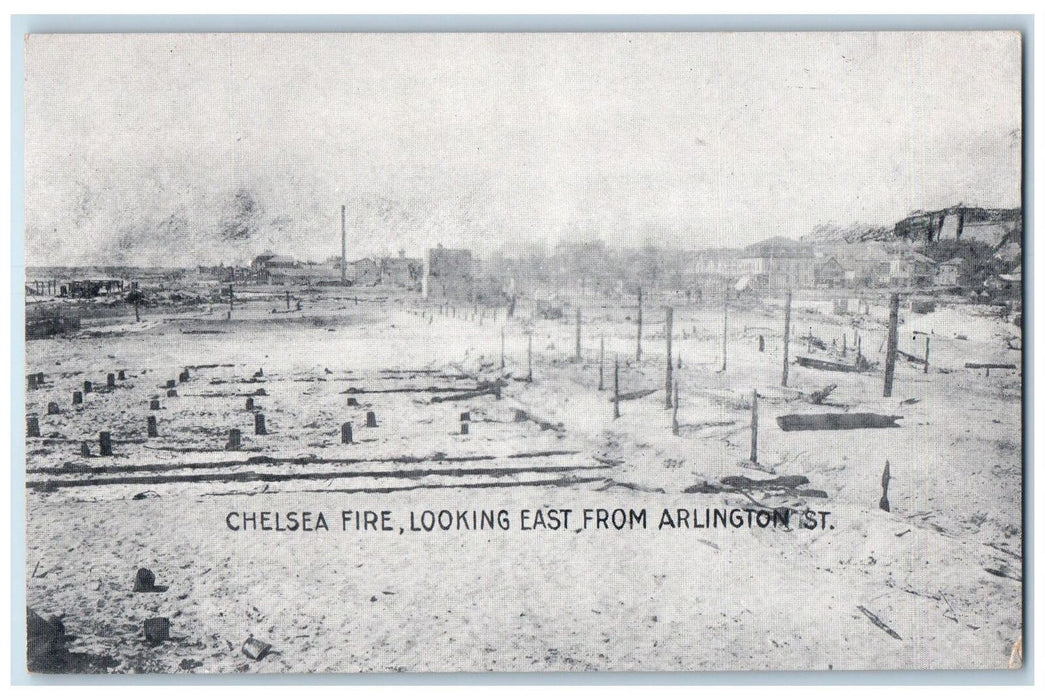 c1940s Chelsea Fire Looking East From Arlington Street Massachusetts MA Postcard