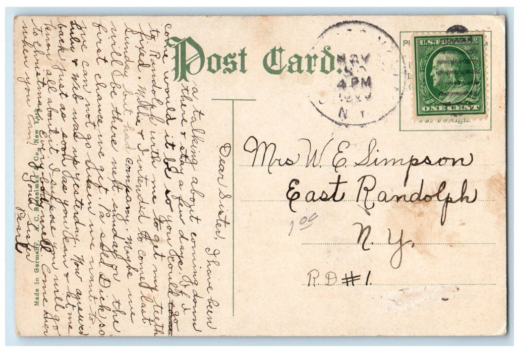 1909 St. Pauls Lutheran Church Chapel Exterior Field Appleton Wisconsin Postcard