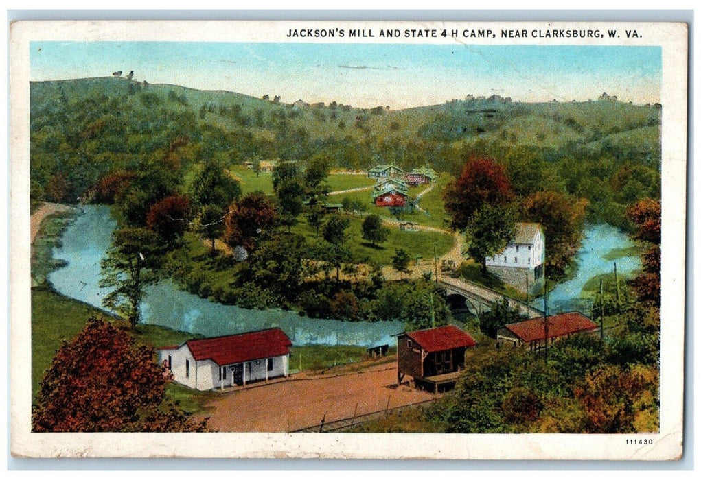 1936 Aerial View Jackson Mill State Camp Clarksburg West Virginia W VA Postcard