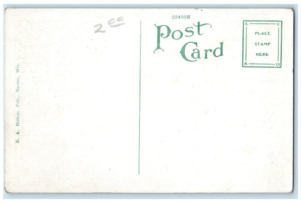 c1910 James Street Residence District Road Exterior Columbus Wisconsin Postcard