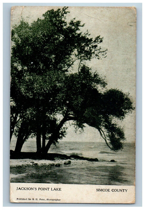 1913 View Of Jackson's Point Lake Simcoe County Canada Posted Antique Postcard