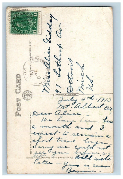 1913 View Of Jackson's Point Lake Simcoe County Canada Posted Antique Postcard