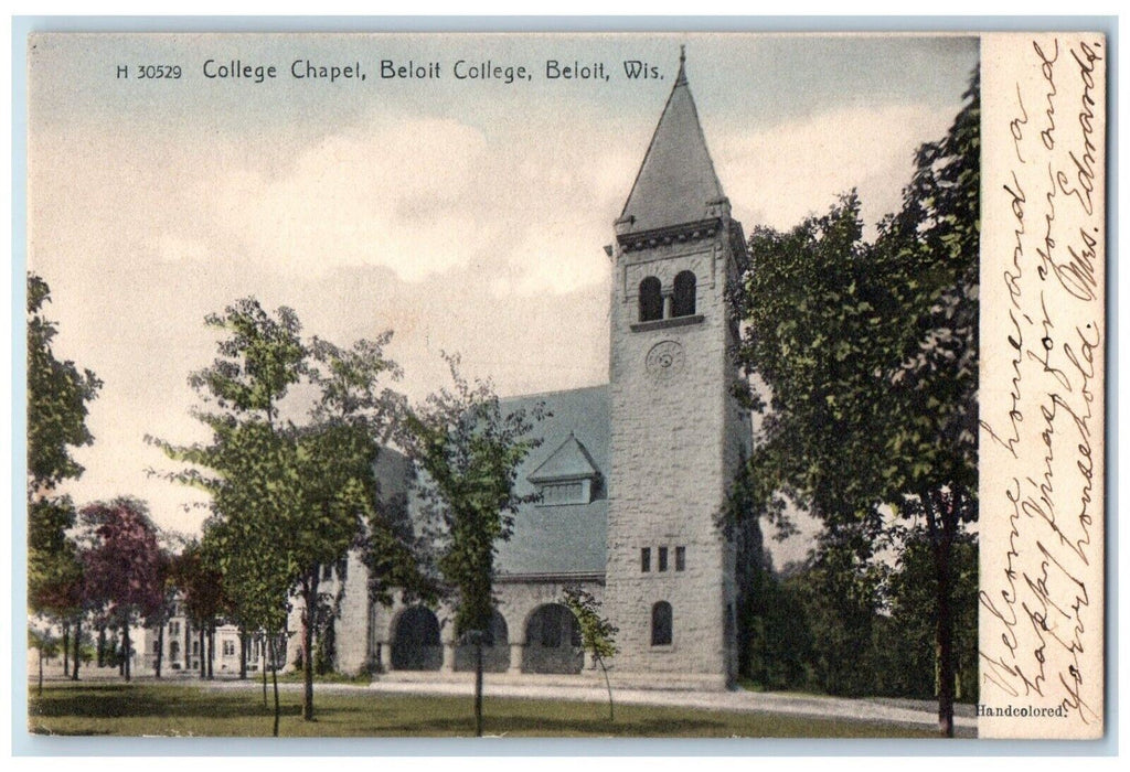 1908 College Chapel Beloit College Exterior Building Beloit Wisconsin Postcard