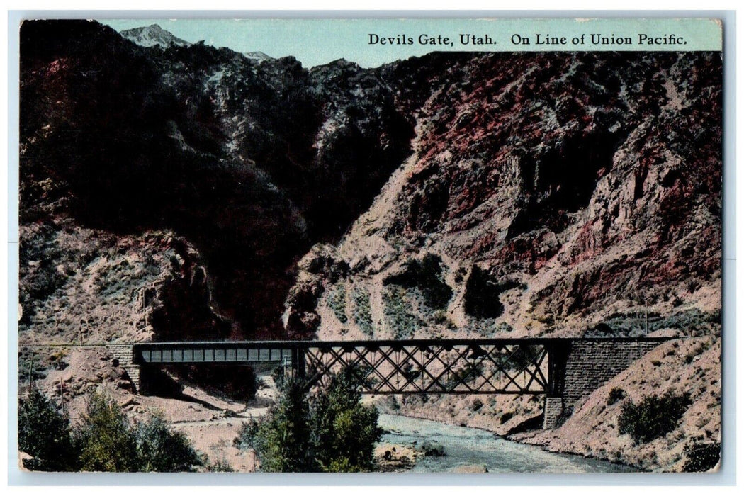 c1910 On Line of Union Pacific Devils Gate Utah UT Antique Posted Postcard