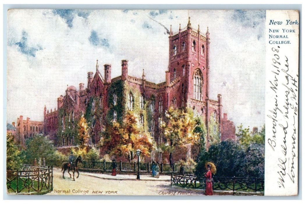 1908 New York Normal College New York City NY Oilette Tuck Art Posted Postcard