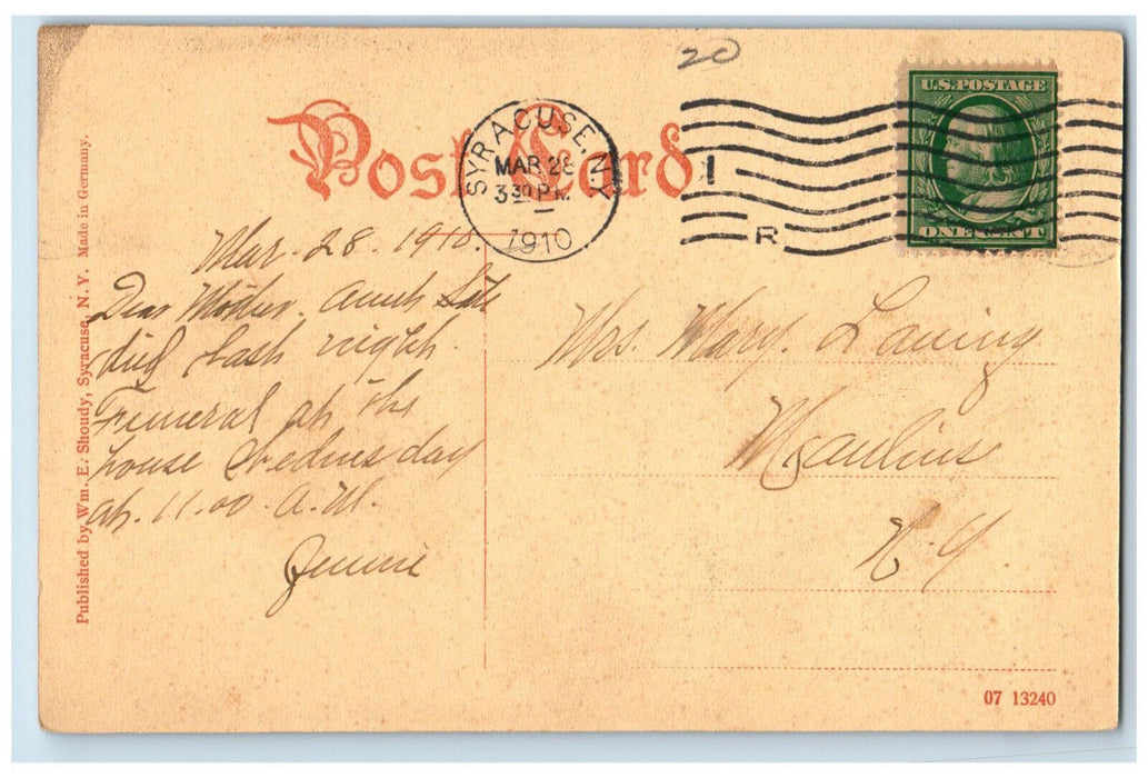 1910 Ka-noo-no Karnival Cortez at Santa Jago Big Ship Syracuse NY Postcard