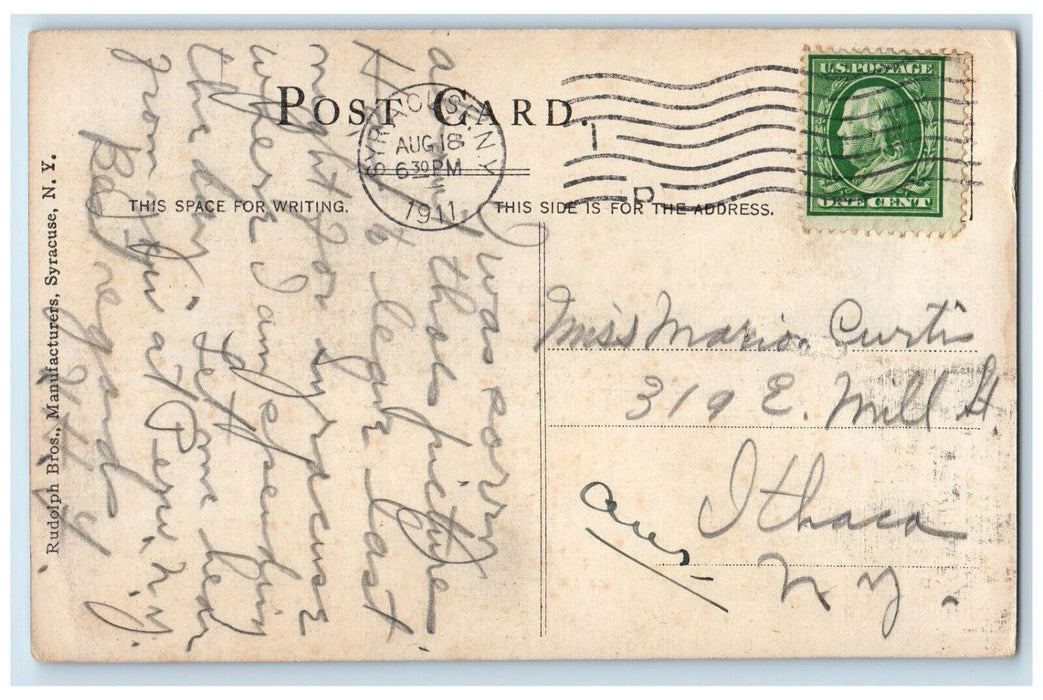 1911 Syracuse University Syracuse New York NY Antique Posted Postcard