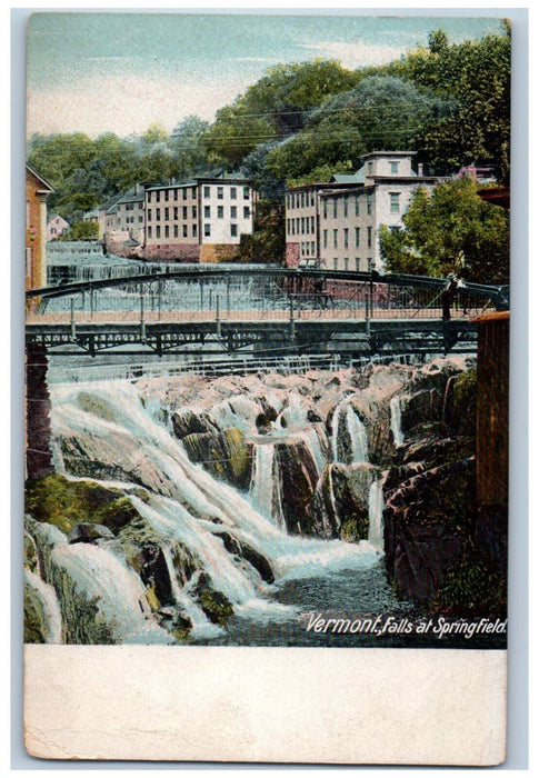 1909 Falls at Springfield Vermont VT Masonville WV Posted Antique Postcard