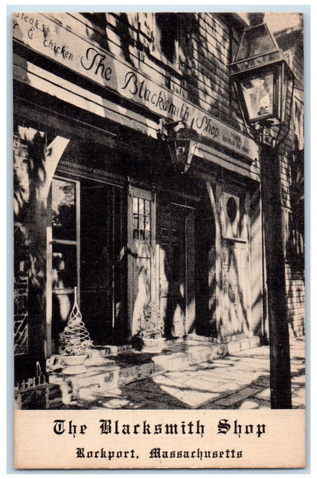 c1940's The Blacksmith Shop On Harborfront Rockport Massachusetts MA Postcard