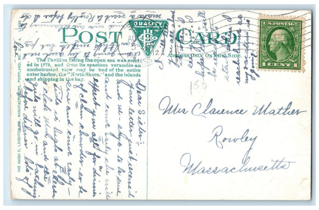 1912 Horse Carriage The Pavilion Salem Willows Massachusetts MA Antique Postcard