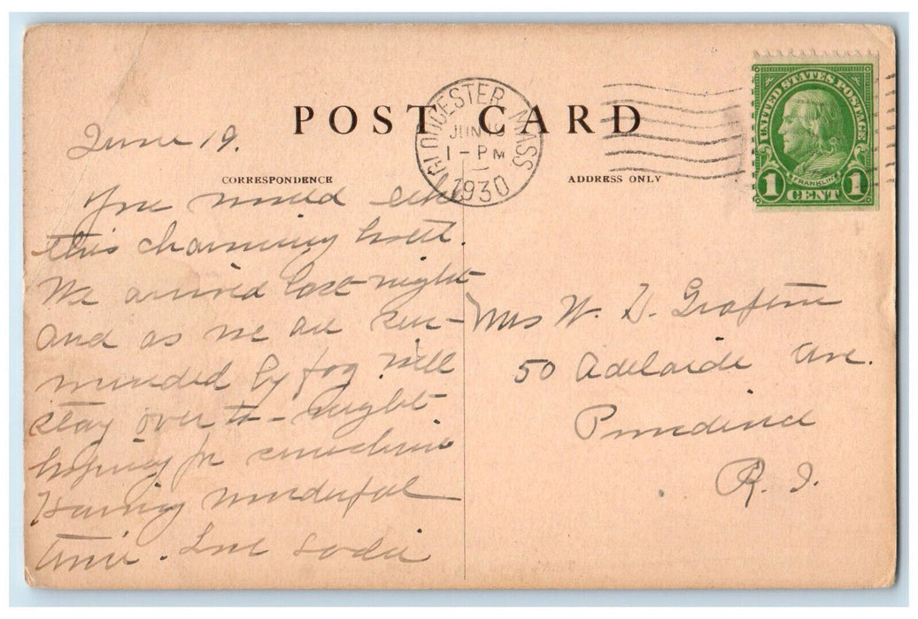 1930 Turk's Head Inn Rockport Massachusetts MA Antique Posted Postcard