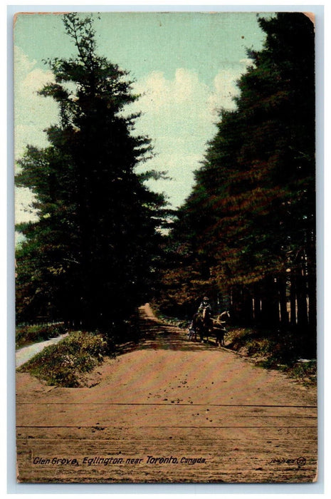 1912 Glen Grove  Eglington Near Toronto Ontario Canada Horse Riding Postcard