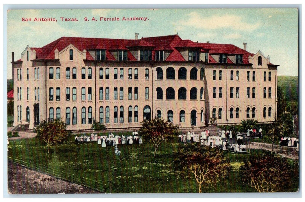 c1910 S.A. Female Academy San Antonio Texas TX Antique Unposted Postcard