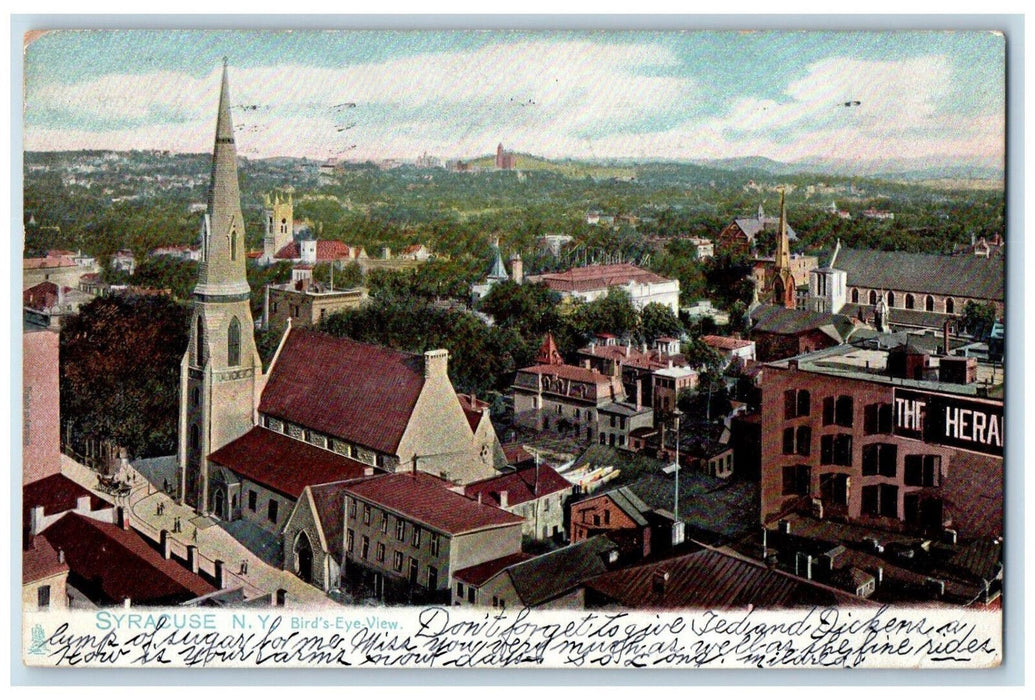 1910 Bird's Eye View Syracuse New York NY Posted Antique Tuck Art Postcard
