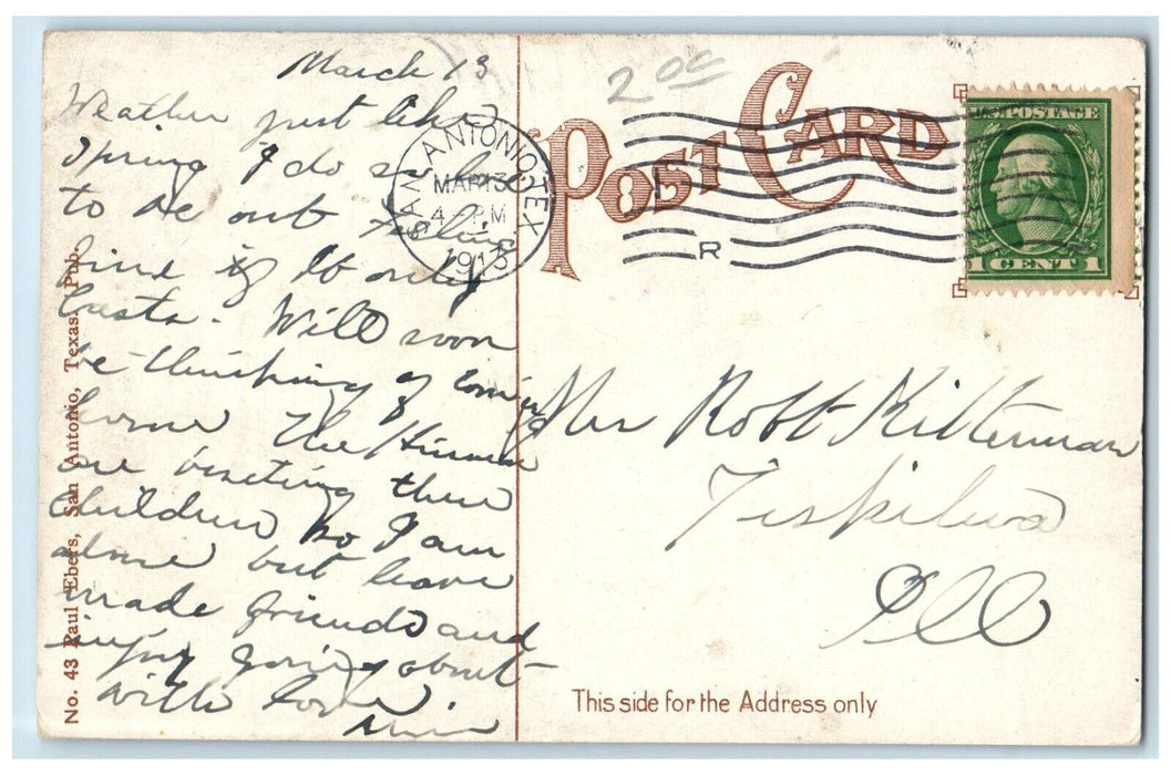1913 St. Mark's Protestant Episcopal Church San Antonio Texas TX Postcard