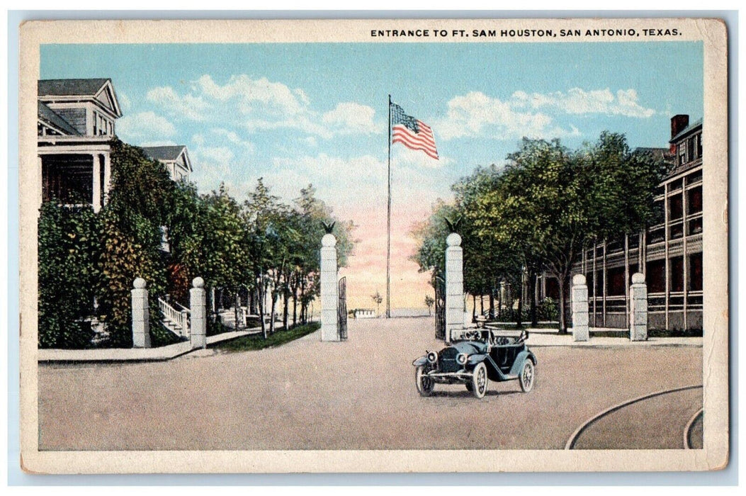 c1920's Entrance to Ft. Sam Houston San Antonio Texas TX Antique Postcard