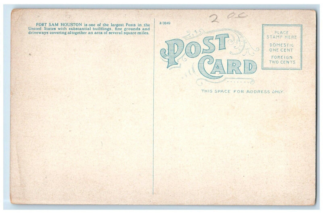 c1920's Entrance to Ft. Sam Houston San Antonio Texas TX Antique Postcard