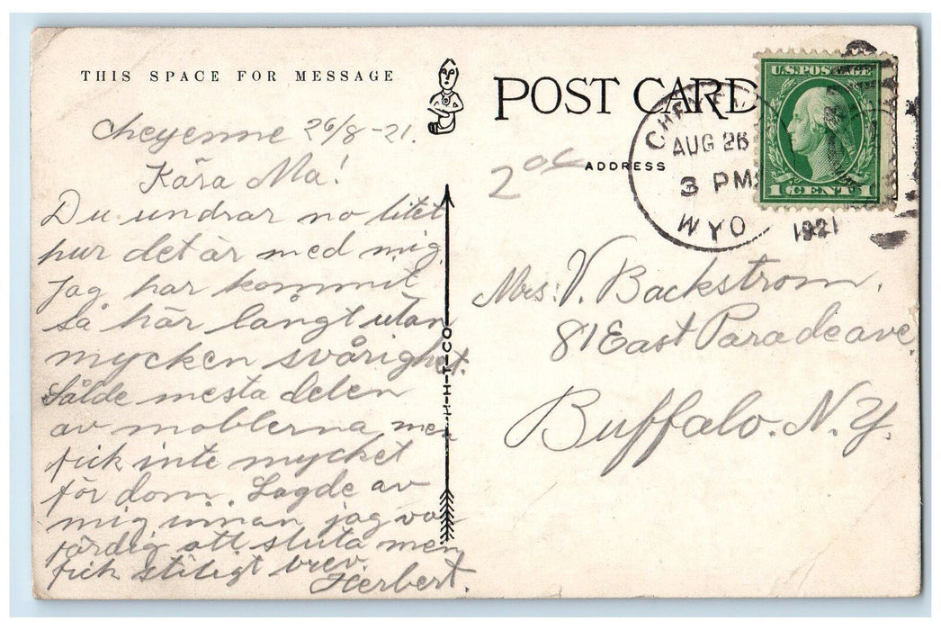 1921 Panoramic View Of Cheyenne Buildings Houses Rooftops Wyoming WY Postcard