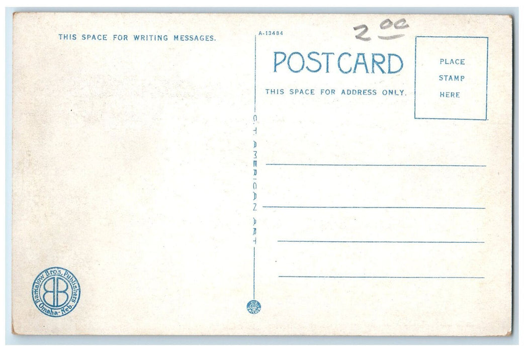 c1950's Elks Club Building Facade Stairs Dirt Road Cheyenne Wyoming Postcard